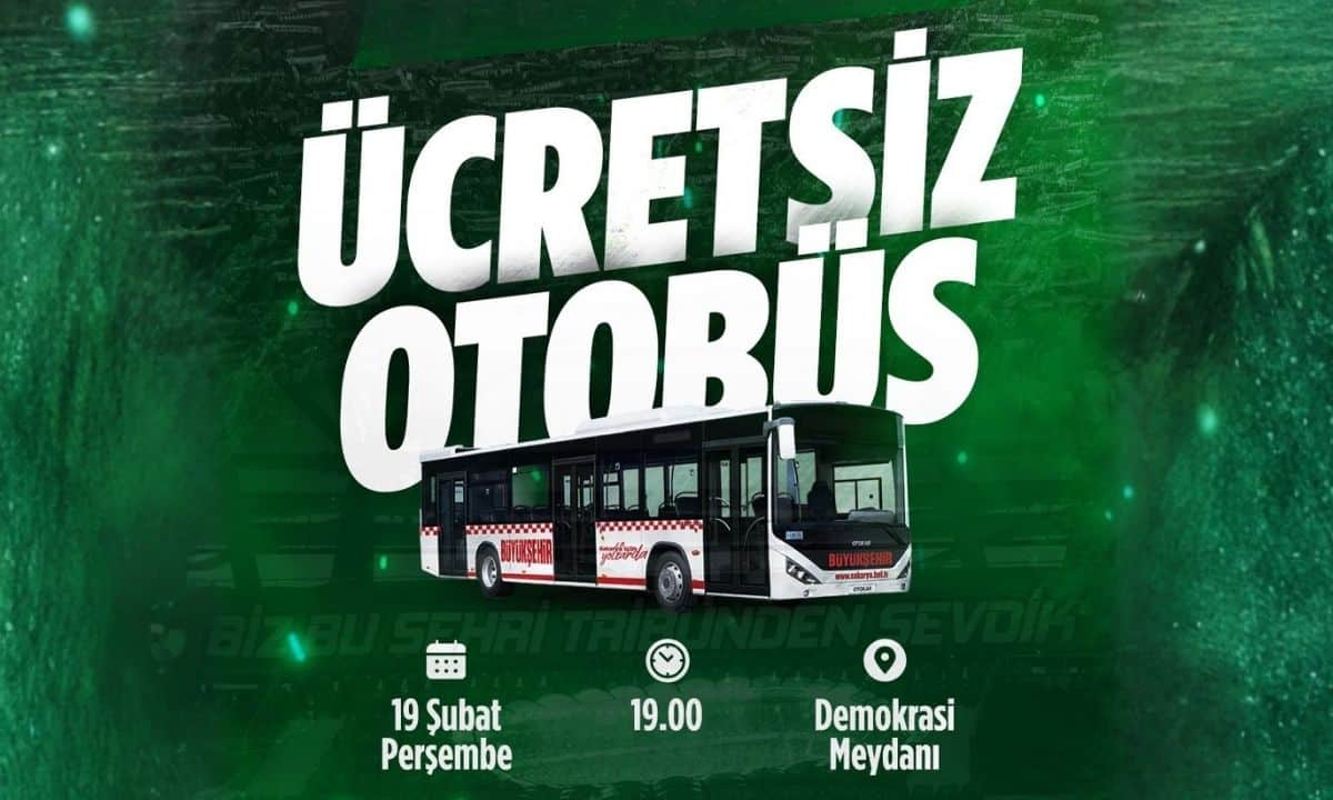 Sakaryaspor–Pendikspor maçına taraftarlar stadyuma ücretsiz taşınacak