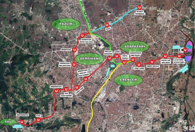 Adapazarı-Serdivan Raylı Sistem Hattı İçin Yapım İhalesi 24 Nisan'da Yapılacak
