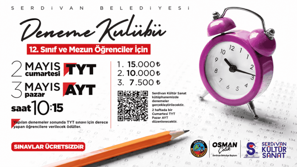 Serdivan’da Deneme Kulübü Sınavları Öğrencilerin Hazırlık Sürecine Katkı Sunuyor
